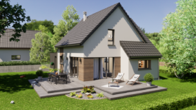 maison contemporaine evolutive vue arriere